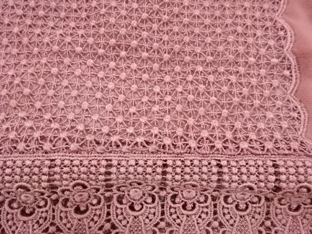  ビロードレース花模様ショール